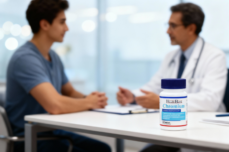 مشورت با پزشک برای پیشگیری از عوارض قرص کرومیوم هلث برست